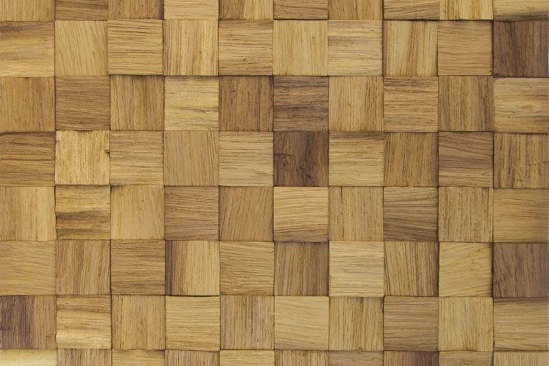 Iroko Natural Mesh-mounted wood Mosaic Wall Tile 984006 top wide view