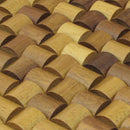 Iroko Straw Mesh-mounted Wood Mosaic Wall Tile 984004 angle view