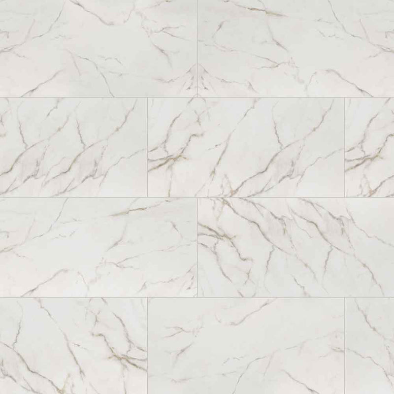 Kaya calacatta lucca 24x48 polished porcelain floor and wall tile NKAYCALLUC2448P product shot wall view 2