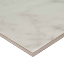 Kaya carrara bianco 24x24 polished porcelain floor and wall tile NKAYCARBIA2424P product shot profile view
