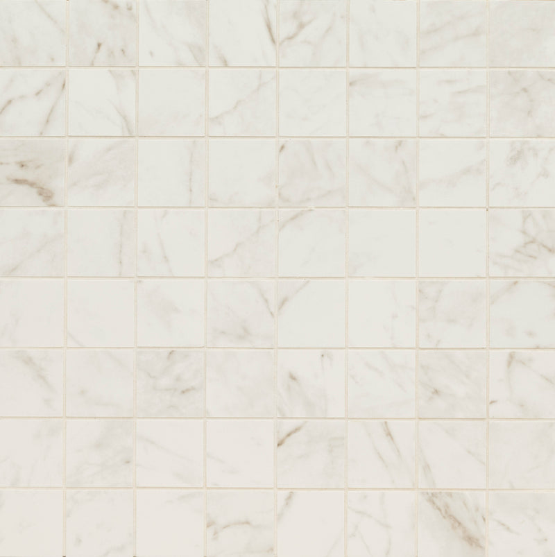 Kaya carrara bianco 3x3 matte porcelain NKAYCARBIA3X3 mosaic tile  msi collection product shot wall view 2