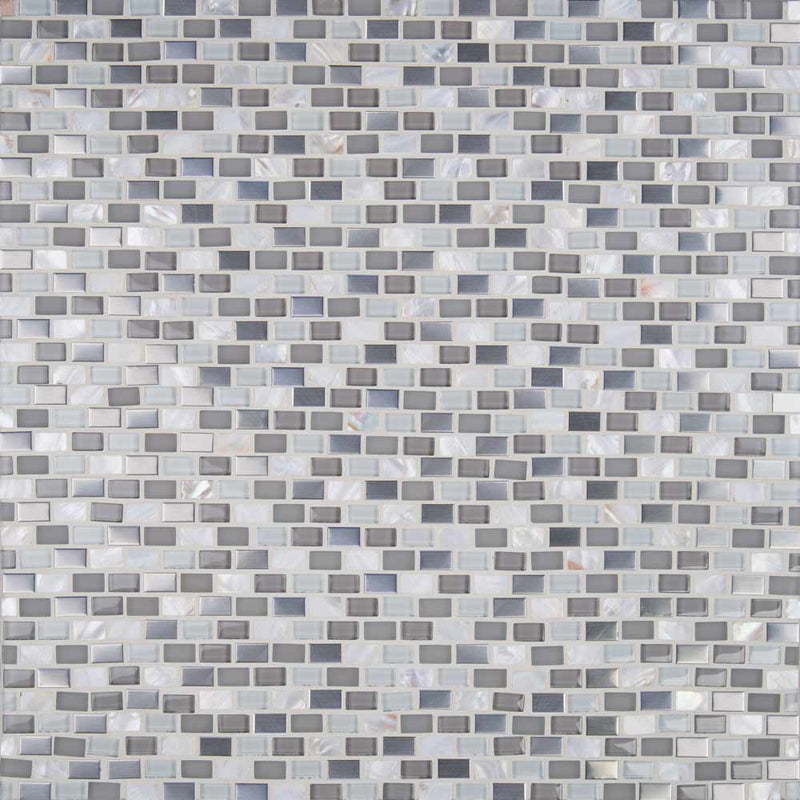 Keshi blend 12X12 glass metal mesh mounted mosaic tile SMOT-GLSMT-KESHI8MM product shot multiple tiles top view