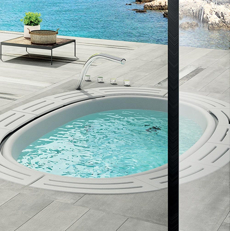 Ketal grey lappato porcelain floor and wall tile liberty us collection 12x24 liberty us collection LUSIRSP1224151 product shot balcony beach view