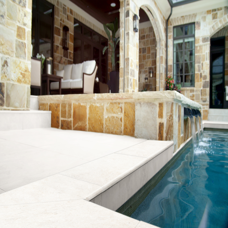 Livingstyle Pearl 13"x24" Matte Porcelain Pool Coping - MSI Collection