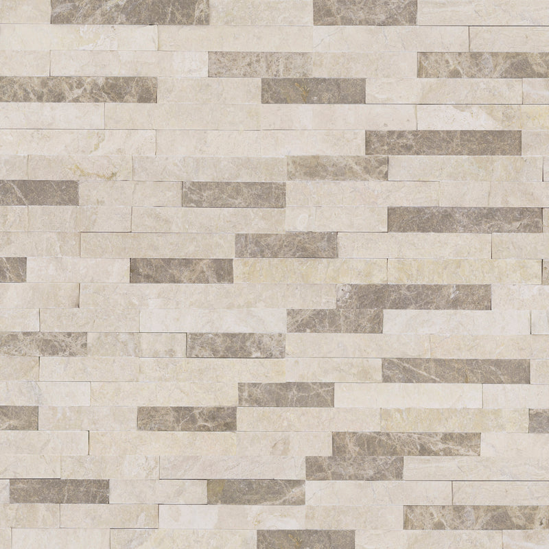 Rockmount Colorado Cream 6"x18" Marble Splitface Ledger Corner Panel Wall Tile - MSI Collection