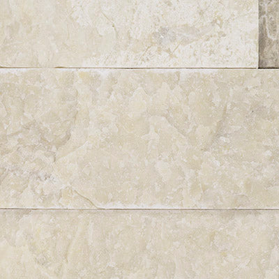 Rockmount Colorado Cream 6"x18" Marble Splitface Ledger Corner Panel for Wall product shot wall view