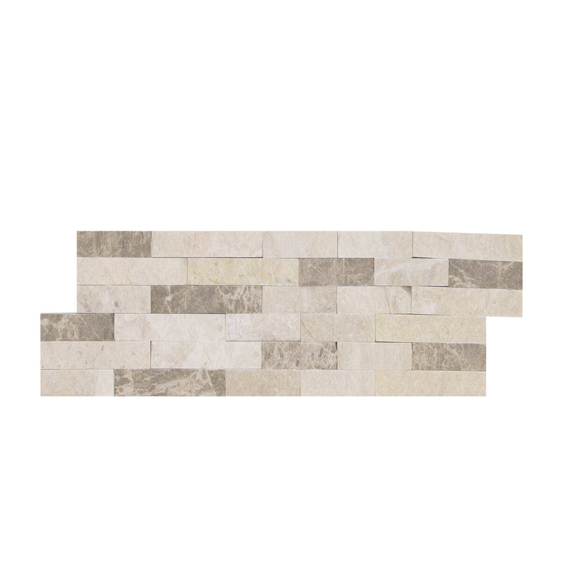 Rockmount Colorado Cream 6"x24" Marble Splitface Ledger Panel for Wall product shot panel view