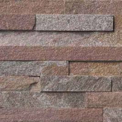 Rockmount Amber Falls Splitface Ledger Corner 6"x18" Natural Quartzite Wall Tile product shot angle  view