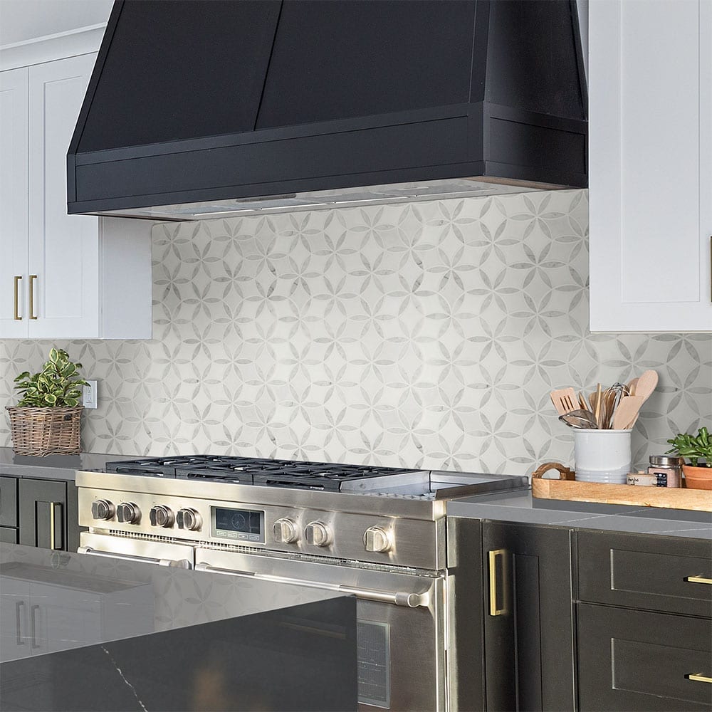 MSI La Fleur Marble Mesh-Mounted Mosaic Tile Polished