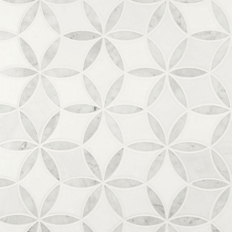 La Fleur Marble Mesh-Mounted Mosaic Tile 9.92"x8.9" Polished - MSI Collection