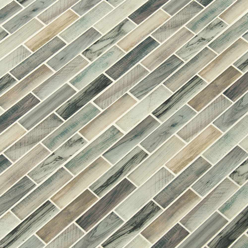 Lazio brick 11.81X11.81 glass mesh mounted mosaic tile SMOT-GLS-LAZBRI4MM product shot multiple tiles angle view