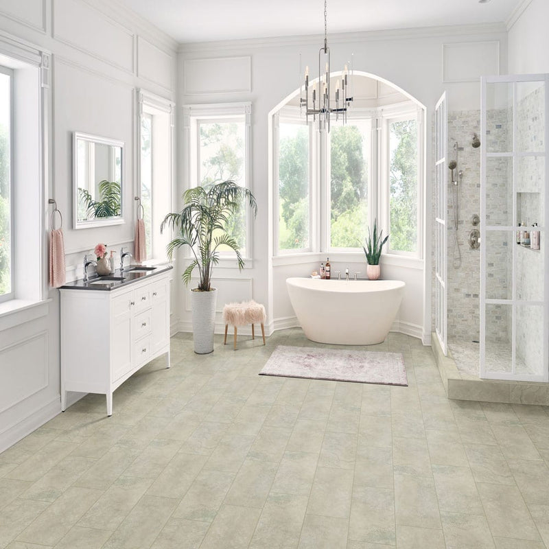 Legend grey 12x24 matte porcelain floor and wall tile NLEGGREY1224 product shot bathroom view