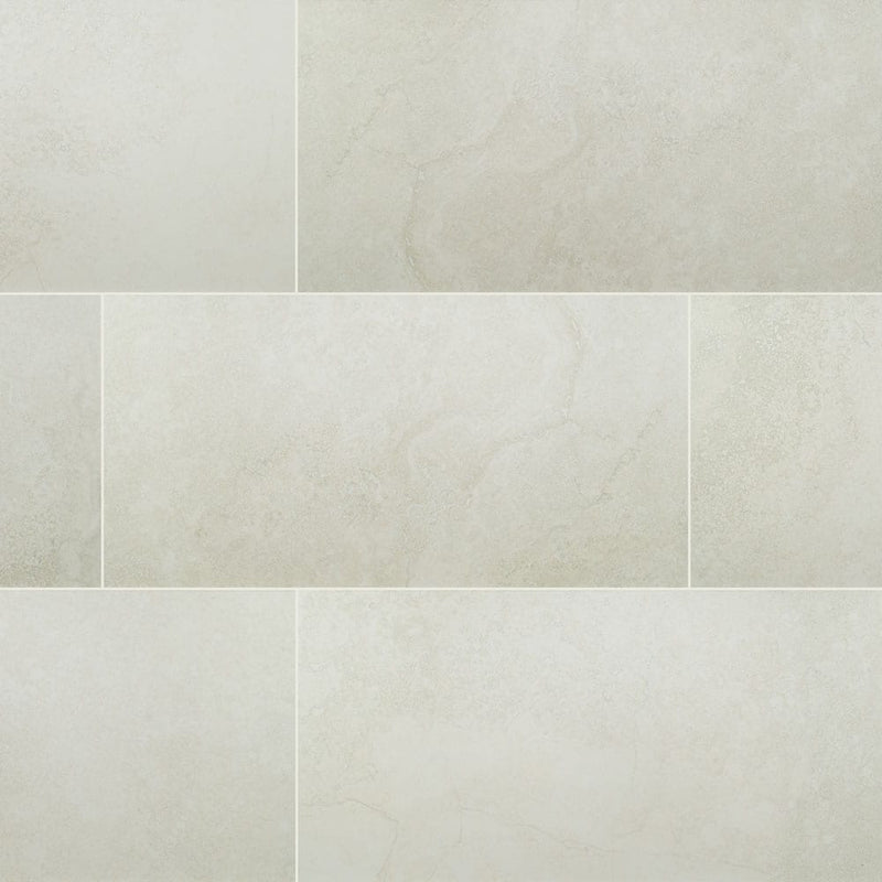 Legend white 12x24 matte porcelain floor and wall tile NLEGWHIT1224 product shot multiple tiles top view