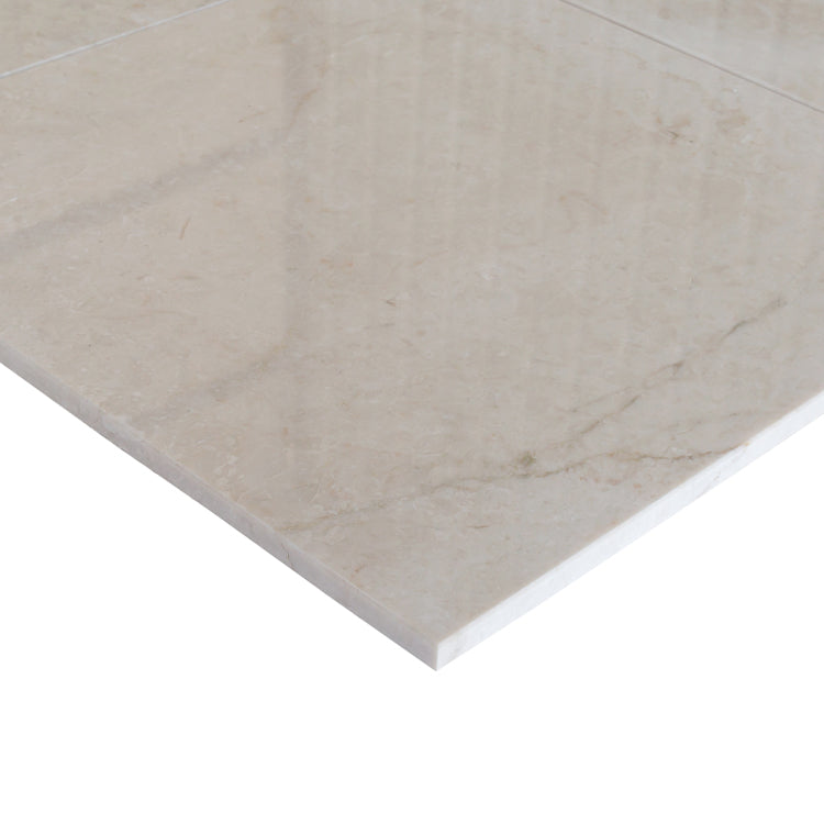 Light pearl premium 18x18 marble tiles polished 10108281 profile view