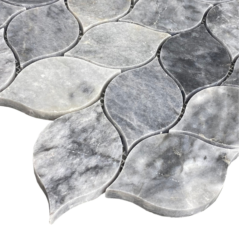 Luna Sky Marble Leaf on 12" x 12" Mesh Mosaic Tile - Belair Collection