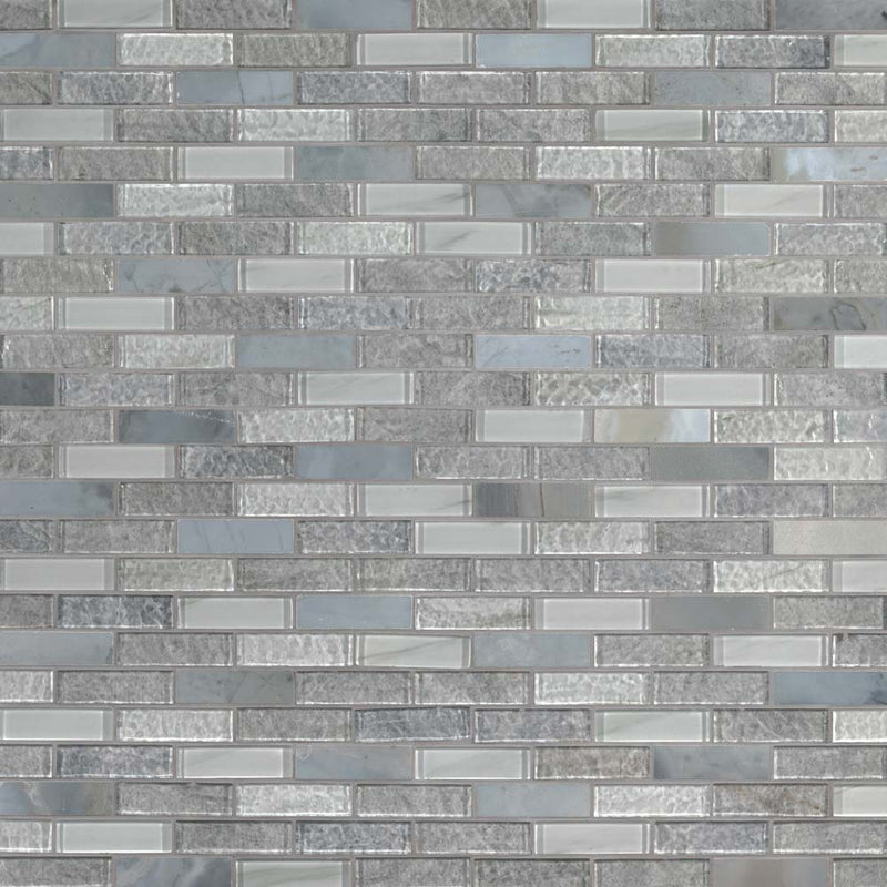 Lupano 11.63 x 11.72 glass stone blend mesh mounted mosaic tile 1 x 3 SMOT-SGLS-LUPA8MM product shot multiple tiles top view