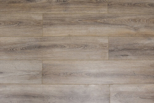 Laminate Hardwood 7.75" Wide, 48" RL, 12mm Thick EIR Marquis Lustrous Taupe Floors - Mazzia Collection product shot tile view 2
