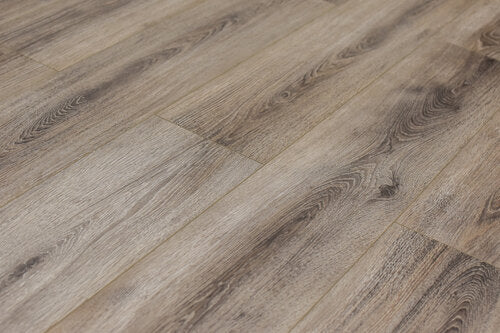 Laminate Hardwood 7.75" Wide, 48" RL, 12mm Thick EIR Marquis Lustrous Taupe Floors - Mazzia Collection product shot tile view 3