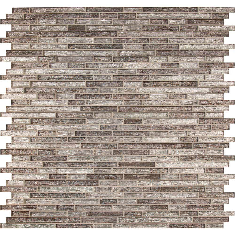 Luxe interlocking 11.81X11.81 glass mesh mounted mosaic tile SMOT-GLSIL-LUX8MM product shot multiple tiles top view