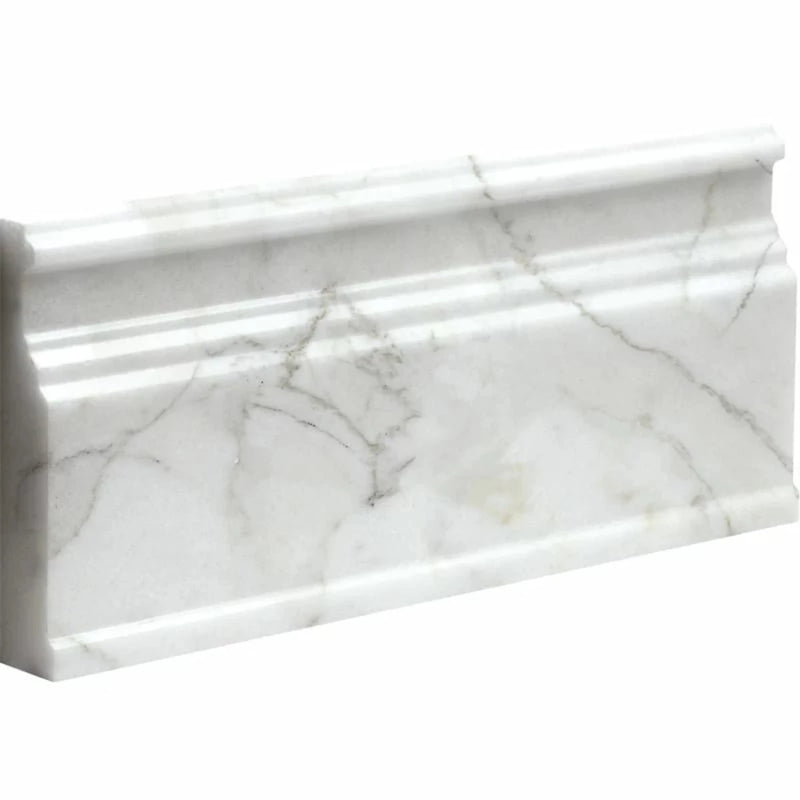Calacatta Gold 5 1/16"x12" Polished Base Marble Moldings Tile product shot tile view