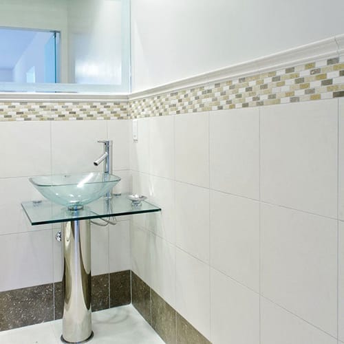 Hampton Honed 12"x12" Limestone Tile room shot bathroom view 2