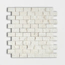 Hampton Rock Face 12 5/8"x12 5/8" Limestone Mosaic 1"x2" Tile  product shot wall view