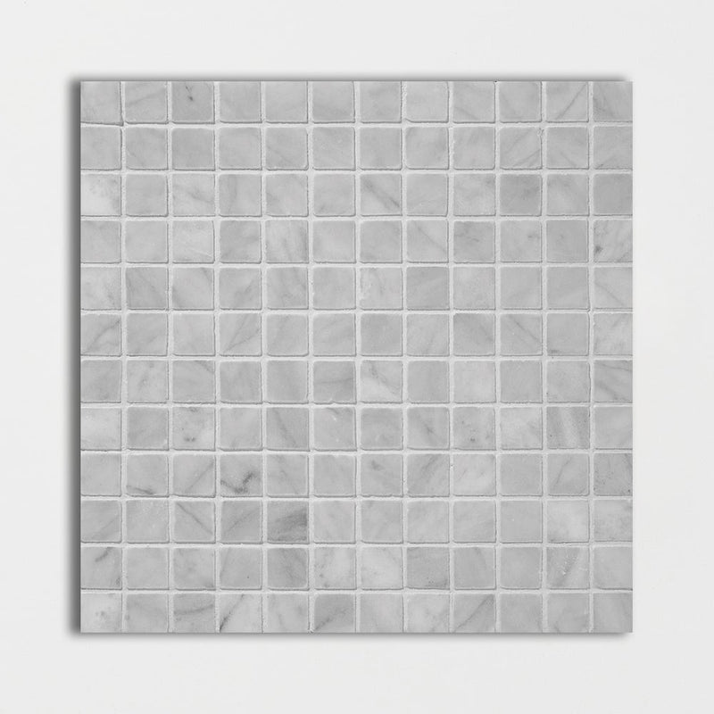 Cararra Honed 12"x12" Marble 1"x1"Mosaic Tile product shot tile view
