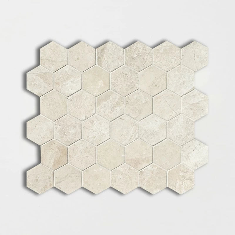 Royal Polished 10 3/8"x12" Hexagon Marble Mosaic Tile