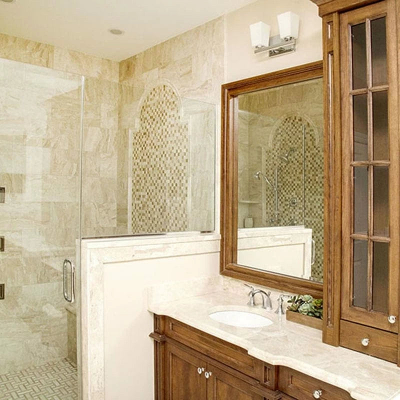 Royal Polished 12"x12" Marble 5/8"x5/8" Mosaic Tile product shot bathroom view 2