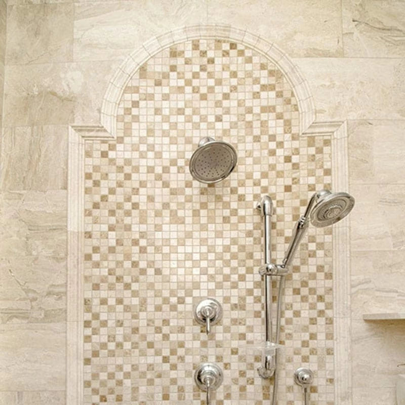 Royal Polished 12"x12" Marble 5/8"x5/8" Mosaic Tile product shot bathroom view 3