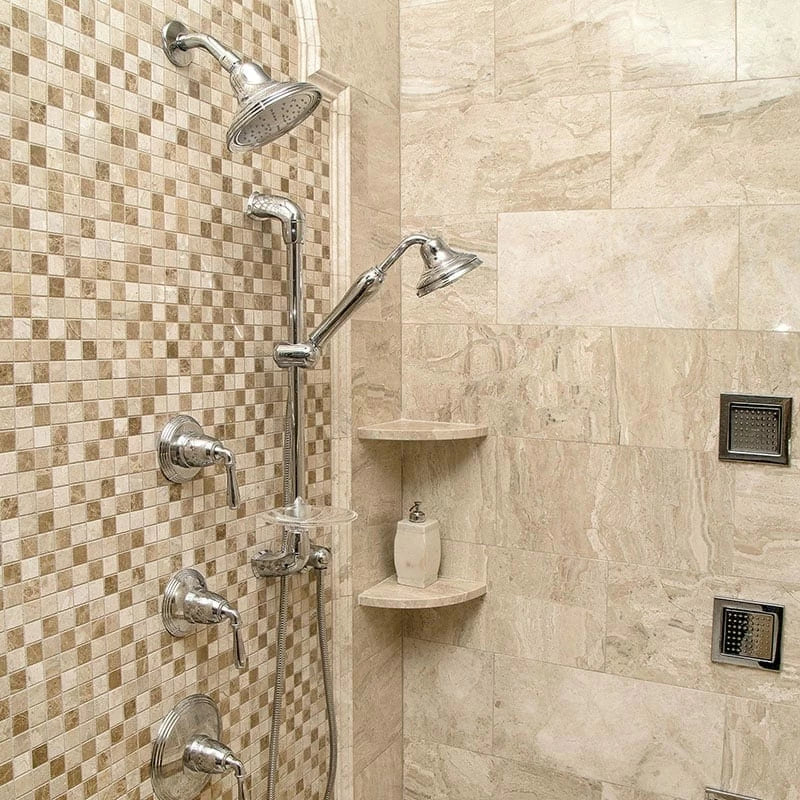 Royal Polished 12"x12" Marble 5/8"x5/8" Mosaic Tile product shot bathroom view 4