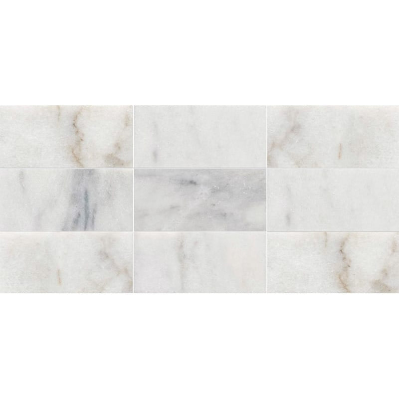 Lonte Polished Subway On Mesh Marble Mosaic Tile product shot tile view