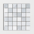 Avenza-Snow White-Foster Light 12"x12" Textured Marble 2"x2" Mosaic product shot wall view