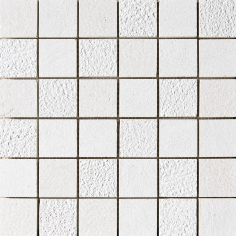 Hampton Textured 12"x12" Limestone Mosaic  2"x2" Tile product shot wall view