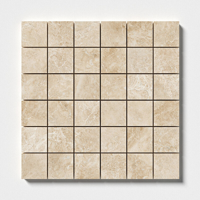 Cappuccino Polished 12"x12" Marble 2"x2" Mosaic product shot tile view