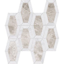 Silver Clouds Snow White 10 1/4"x12 13/16" Multi Finish Lincoln Marble Mosaic Tile product shot tile view