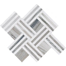 Skyline Snow White 14 15/16"x17 11/16" Multi Finish Maze Basket Marble Mosaic product shot tile view