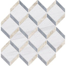 Snow White Diana Royal Foster 14 9/16"x14 15/16" Polished Steps 3d Marble Mosaic Tile product shot tile view