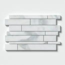 Calacatta Gold Royal 11"x17" Polished Slides Marble Mosaic Tile product shot tile view