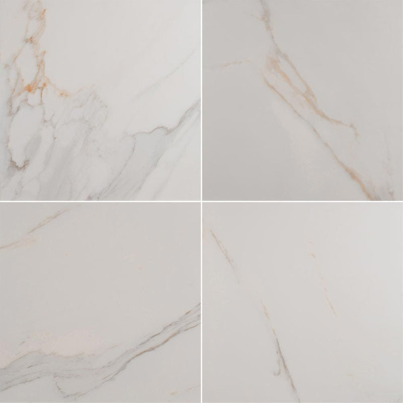 MSI Adella Calacatta 18x18 marble look glazed ceramic wall tile NADECAL1818 product shot multiple top view