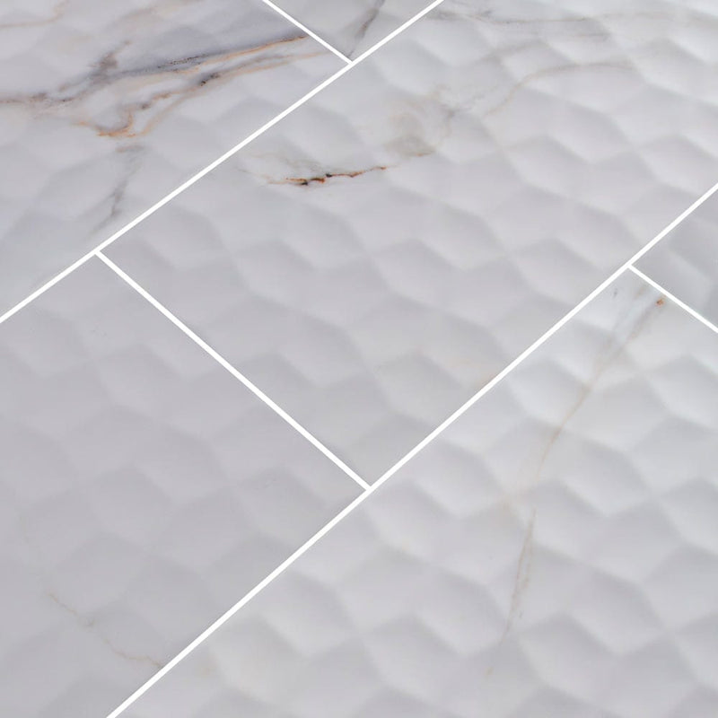 MSI Adella Viso calacatta 12x24 marble look glazed ceramic wall tile NADEVISCAL1224 product shot angle view