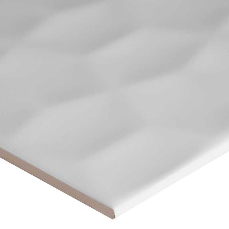 MSI Adella Viso white 12x24 look glazed ceramic wall tile NADEVISWHI1224 product shot one tile profile view