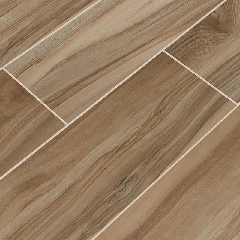 MSI Wood Collection aspenwood amber 9x48 NASPAMB9X48 glazed ceramic floor wall tile product shot multiple planks angle view