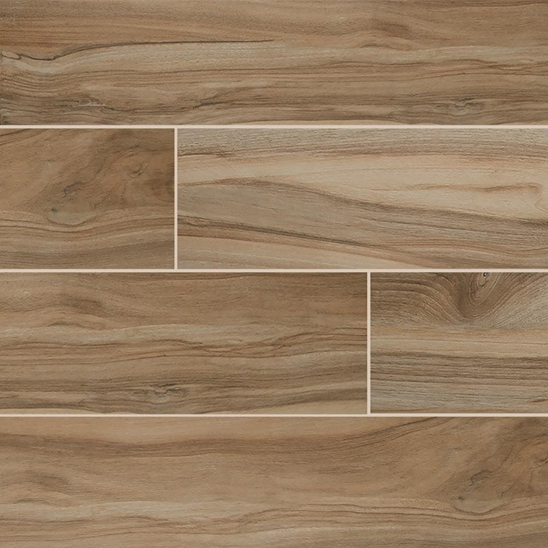 MSI Wood Collection aspenwood amber 9x48 NASPAMB9X48 glazed ceramic floor wall tile product shot multiple planks top view