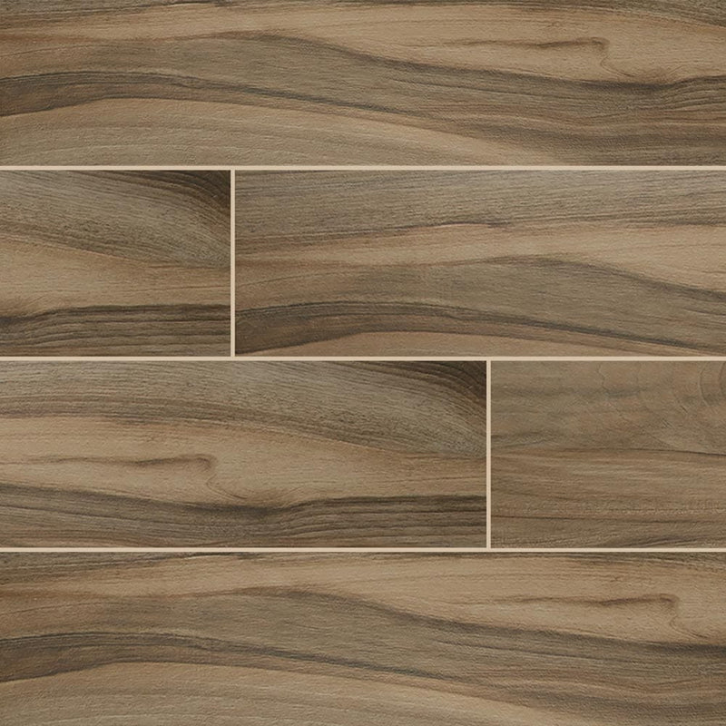 MSI Wood Collection aspenwood cafe 9x48 NASPCAF9X48 glazed ceramic floor wall tile product shot multiple planks top view