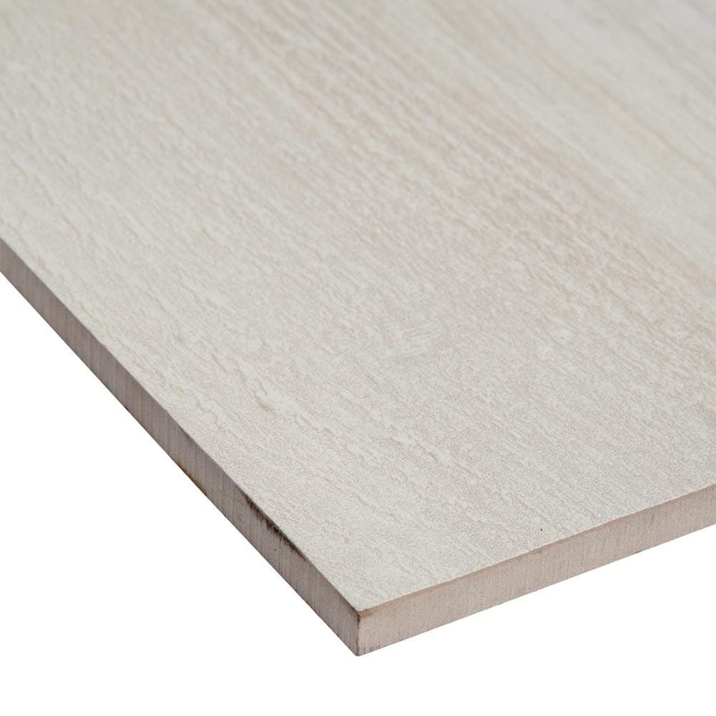 MSI Wood Collection caldera blanca glazed NCALBLA8X47 porcelain floor wall tile 8x47 product shot one plank profile view
