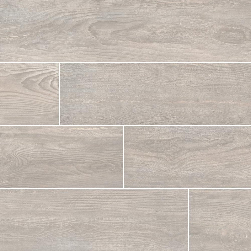 MSI Wood Collection caldera grigia glazed NCALGRI8X47 porcelain floor wall tile 8x47 product shot multiple planks top view