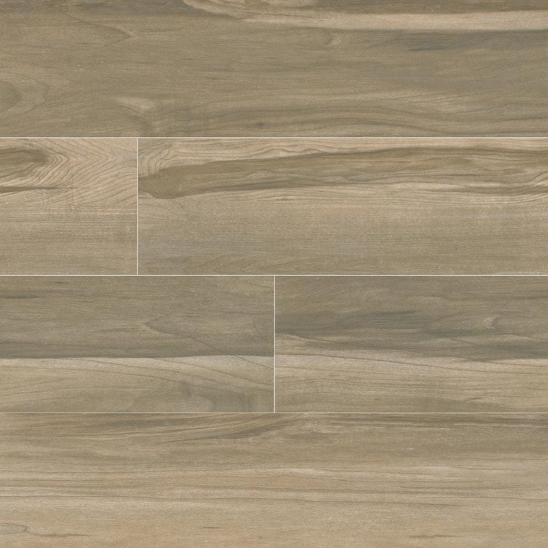 MSI Wood Collection carolina timber saddle glazed ceramic floor wall tile product shot multiple planks top view