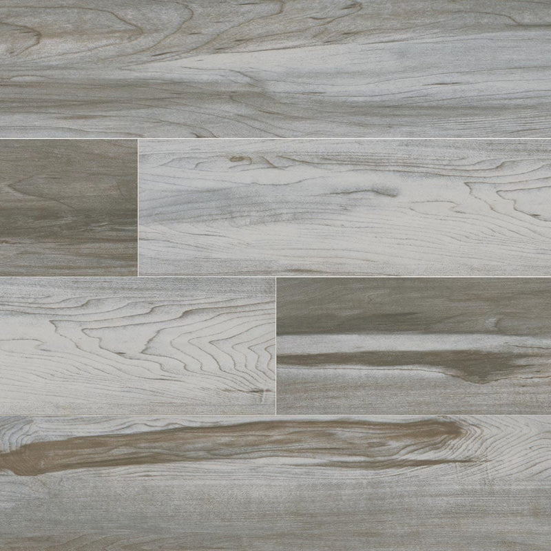 MSI Wood Collection carolina timber white glazed ceramic floor wall tile product shot multiple planks top view