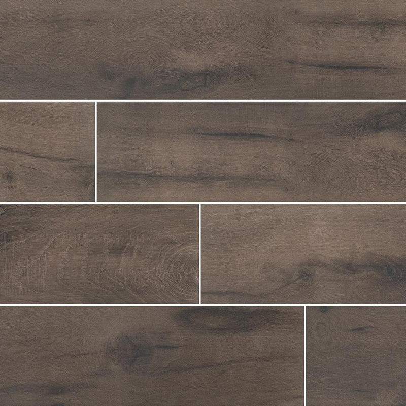 MSI Wood Collection cottage smoke 8x48 glazed porcelain floor wall tile NCOTWEN8X48 product shot multiple planks top view
